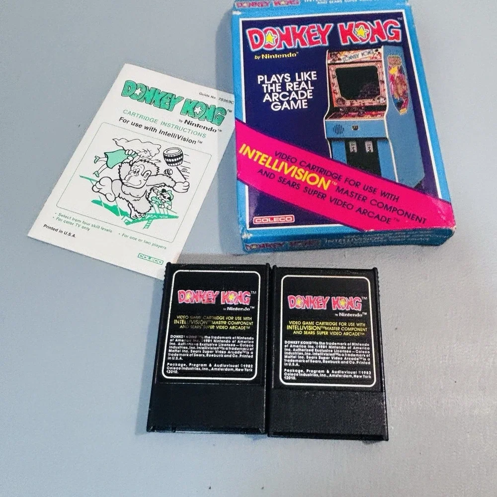 Intellivision Video Game Coleco Donkey Kong, Box, Manual Vintage Retro 80's